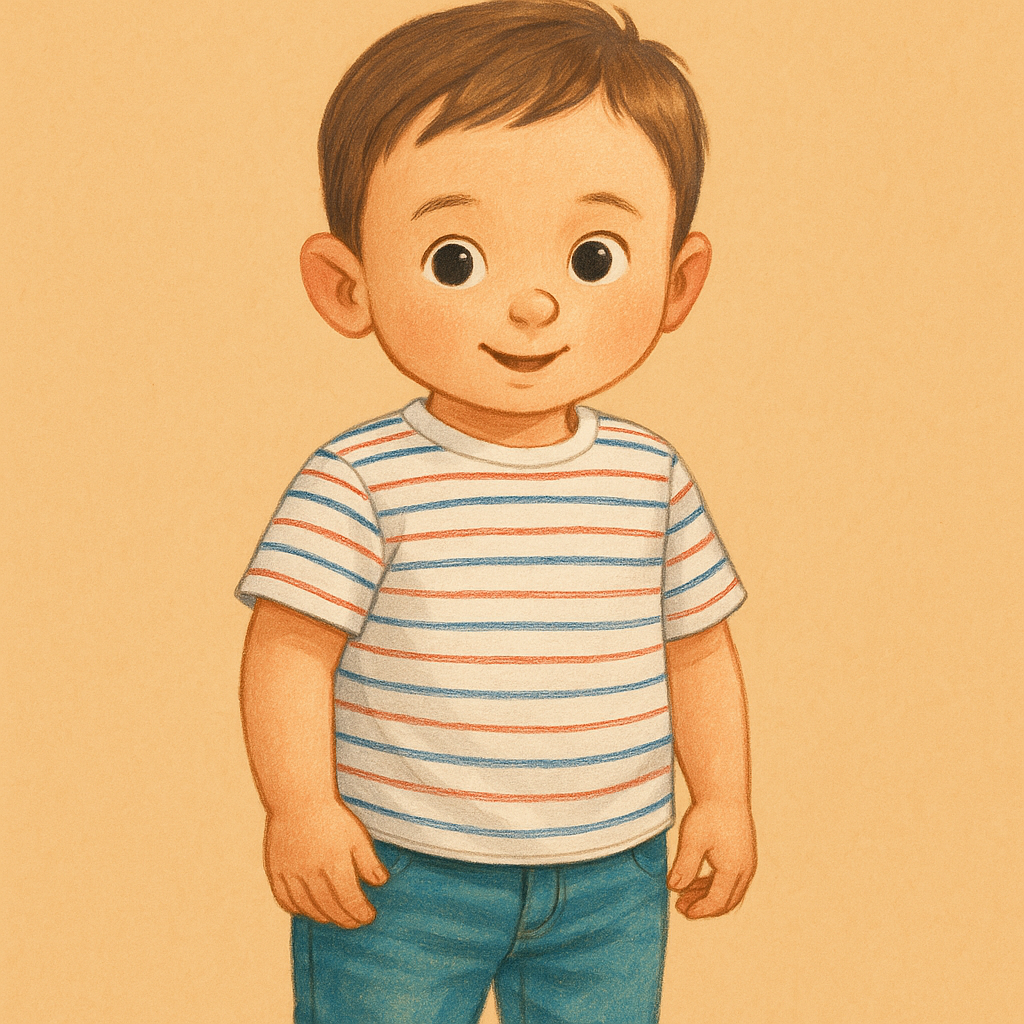 Photo of the small boy as a cartoon